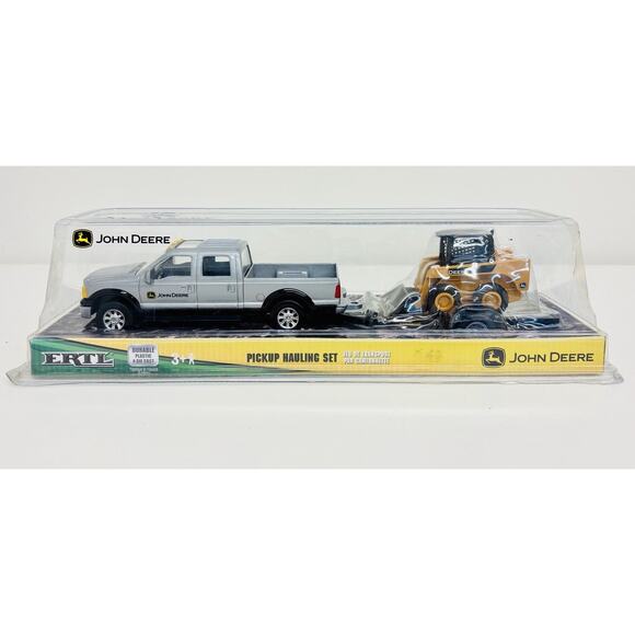 Ertl John Deere Pickup Hauling Set 1:32 Diecast Grey w/ Skid Steer 37510 Sealed - Picture 1 of 10